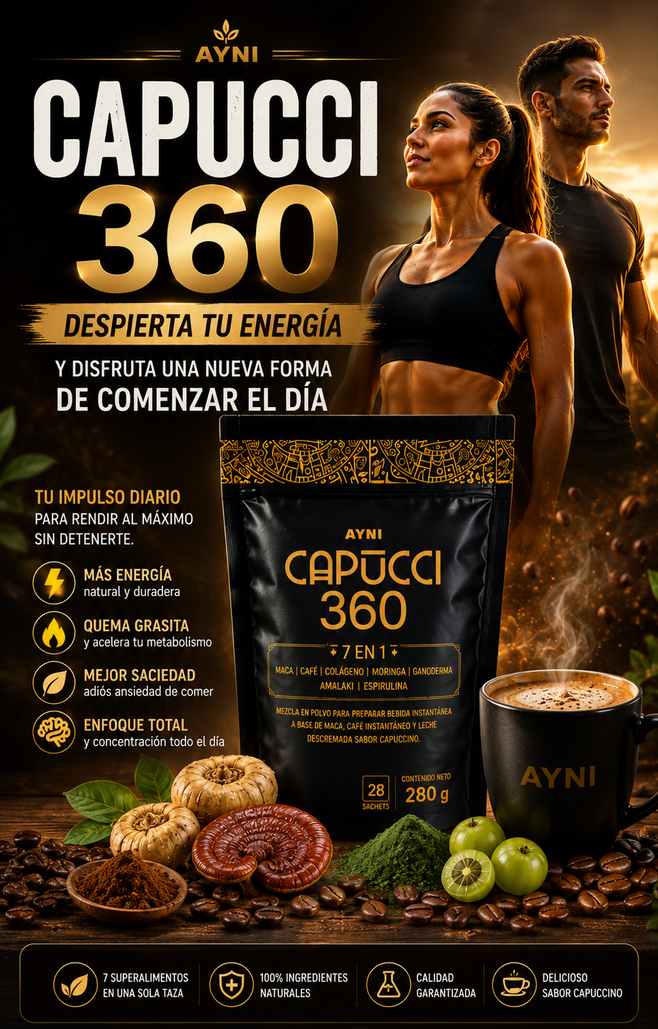 ☕ AYNI Capucci 360™ | Café Premium 7 en 1