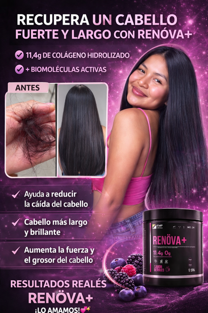 COLÁGENO RENÖVA+ — Nutre tu bienestar y realza tu belleza desde adentro.