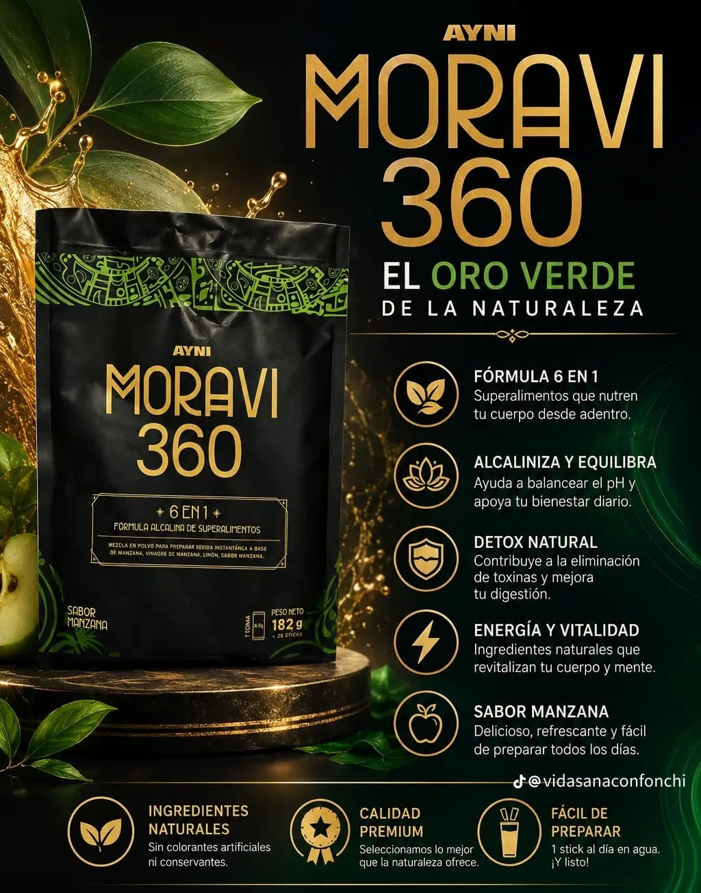 MORAVI 360 AYNI™ | Suplemento Multifuncional 6 en 1 para Protección Celular y Soporte Inmune 🧬